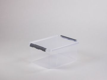 Large clear plastic clearance storage boxes