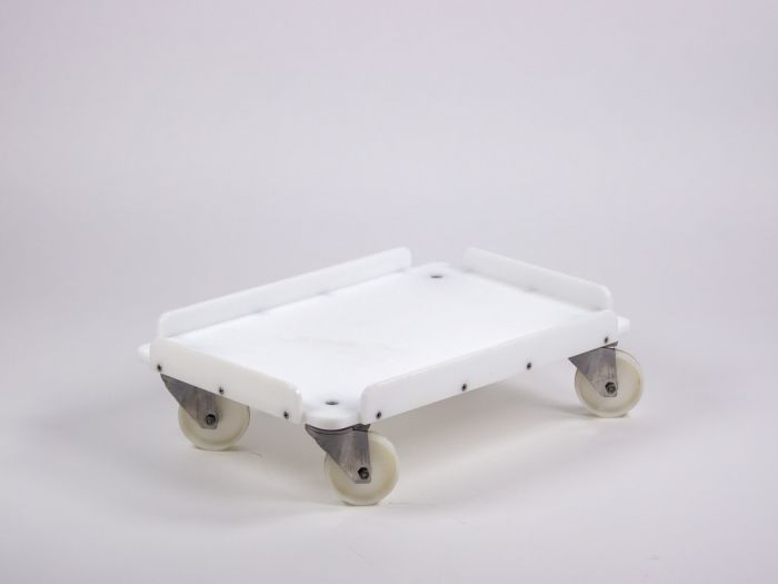 Transport trolley 600x400 mm with galva wheels, white